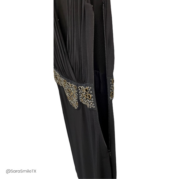 HAUTE HIPPIE Black Draped Crisscross Metal Grommet Mini Dress - Picture 11 of 12